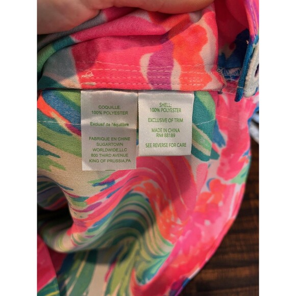 Lilly Pulitzer Dress Womens 2 Pink Floral Sleeveless Shift Bow Trim Summer Beach - Picture 7 of 7